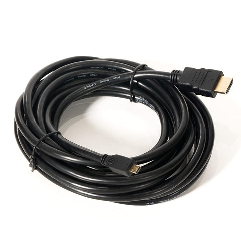 ProAm USA 15ft (5m) Micro-HDMI 4K 30AWG (Type D) to Standard HDMI (Type A)