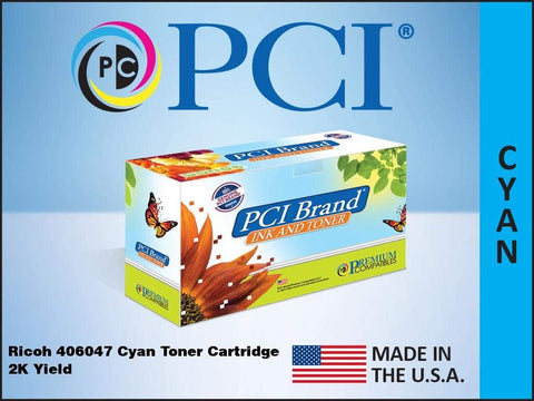 PREMIUM COMPATIBLES INC. PCI Brand Compatible Toner Cartridge Replacement for Ricoh 406047 Cyan Toner Cartridge 2K Yield