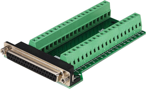 Jienk Solderless RS232 D-SUB DB37 Female Serial Adapter, 37 Pin Port Terminal 2 Row Riveting Tooth Solderfree Breakout Board Connector