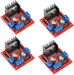 4 PACK L298N Motor Drive Controller Board DC Dual H-Bridge Robot Stepper Motor Control and Drives Module for Arduino Smart Car Power Compatible with Arduino UNO MEGA R3 Mega2560