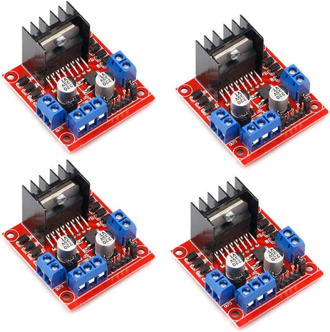 4 PACK L298N Motor Drive Controller Board DC Dual H-Bridge Robot Stepper Motor Control and Drives Module for Arduino Smart Car Power Compatible with Arduino UNO MEGA R3 Mega2560