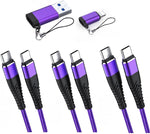 Beiersa 3 in 1 3.0 USB c Female to USB Adapter USB c Female to IP Adapter USB c to USB c Cable Type c to Type c Cable (Purple, 3.3+6+8.2ft Cable+Adapter)