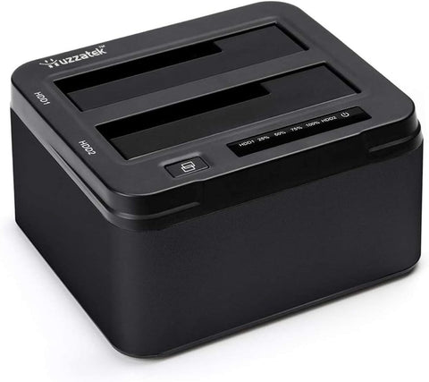 USB 3.0 to SATA III Dual Bay External Hard Drive Docking Station for 2.5 or 3.5in HDD Duplicator Clone Function