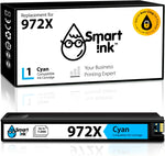 Smart Ink Compatible Ink Cartridge Replacement for HP 972X 972 X (Cyan) to use with PageWide Pro 477dw 577dw 452dw 477dn 452dn 577z 552dw P55250dw Printers