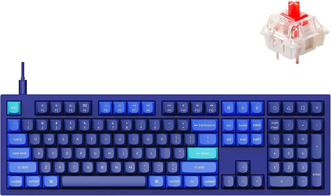 Keychron Q6 Wired Custom Mechanical Keyboard, Full-Size Double Gasket, Full Aluminum QMK/VIA Programmable Macro, Hot-Swappable Gateron G Pro Red Switch Compatible with Mac, Windows and Linux - Blue