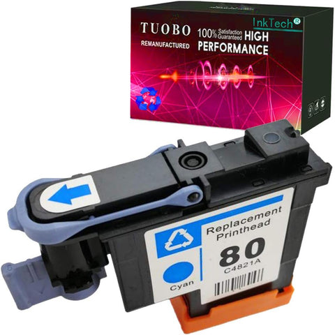 Tuobo 80 printheads with New Updated Chips Compatible with HP 80 printheads Replacement for DesignJet 1050c 1050c Plus 1055C 1055cm 1055cm Plus (1 Cyan 80 Printhead)