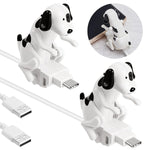 Frienda Dog Charging Cable Dog Smartphone USB Cable Charger USB Data Transmission Mini Humping Dog Cable for USB Charging Cable of Mobile Phones, Only Compatible with Type-C (Spot Style, 2 Pcs)