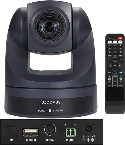 SZOOMSY PTZ Camera 20X Optical Zoom Video Conference Camera USB HD 1080P Webcam for Room System Business Meeting Church Worship Remote Teaching Using Zoom, Skype, OBS