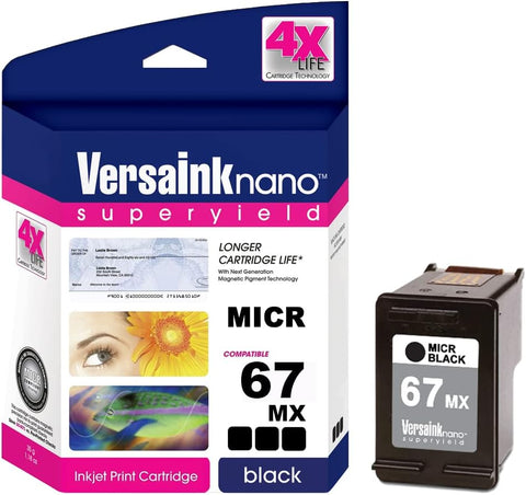 VersaInk-Nano 67 MX Black MICR Ink Cartridge for Check Printing, MICR Black