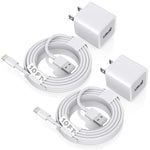 iPhone Charger 10ft, [Apple MFi Certified] Long Lightning Cable Data Sync Charging Cords with USB Wall Charger Travel Plug Adapter for iPhone 13 12 11 Pro Max/SE 2020/X/XR/8/7/6/iPad and More(2Pack)