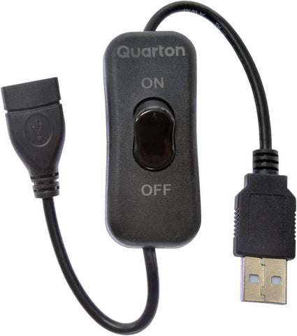 Quarton 1PCS USB Male and Female Connector, 11 inches Cable with On Off Switch (CLM-USBSW)
