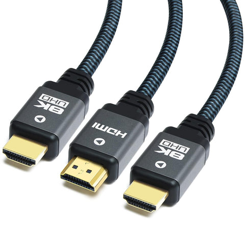 Yauhody 8K HDMI Cable 6ft (3 Pack), 48Gbps High Speed HDMI 2.1 Cable Durable Nylon Braided HDMI Cord, Supports 8K 60Hz 4K 120Hz 144Hz 3D Dynamic HDR HDCP 2.2 eARC 4:4:4, 100% Real 8K Quality (6 Feet)
