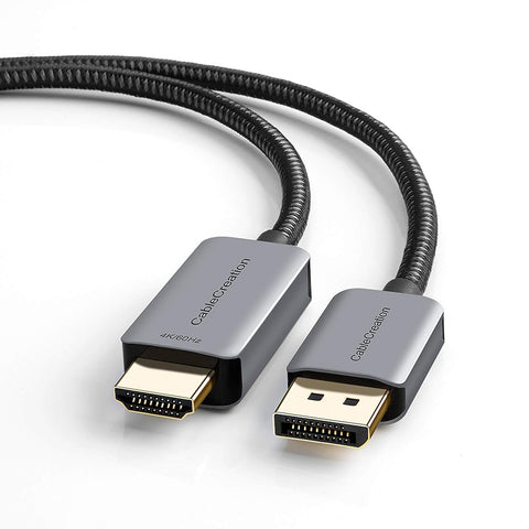 CableCreation Active DP to HDMI Cable HDR 4K@60Hz 2K@144Hz 1080P@144Hz, 8FT Unidirectional DisplayPort to HDMI Monitor Cable, DP 1.4 to HDMI 4K Braided, Support Eyefinity Multi-Display, Aluminum