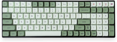 Matcha Keycaps Set 124 Keys PBT XDA Profile Keycaps Dye Sublimation Fit for 61/64/87/104/108 Cherry Mx Switches Mechanical Keyboard