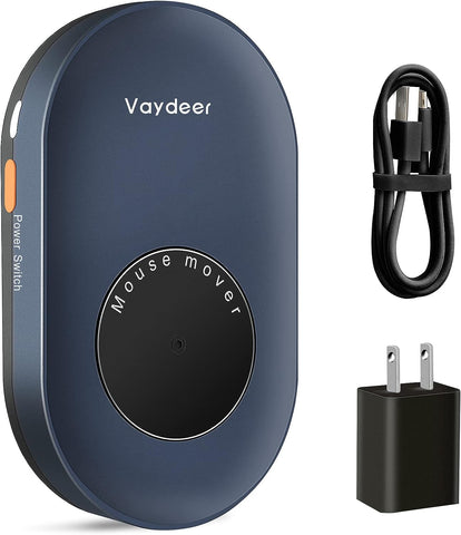 Vaydeer Undetectable Mouse Jiggler with Power Adapter and ON/Off Switch Mouse Mover Simulator, Driver-Free Mouse Movement Simulation for Computer Awakening