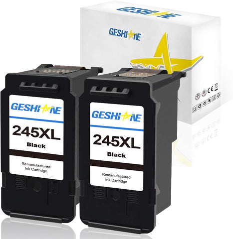 GESHINE 245 XL Ink Cartridge Replacement for Canon PG-245XL High Yield Used for MX492 TS3120 MG2522 MX490 MG2920 MG2922 MG2520 MG3020 TS302 Printer (2 Black)