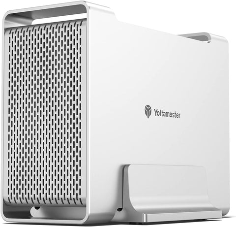 10Gbps RAID Enclosure Yottamaster Aluminum 2 Bay RAID Hard Drive Enclosure for 3.5" SATA HDD, HDD Enclosure Support RAID 0/1/SPAN, Up to 32TB - DR2RC3