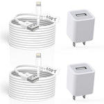 iPhone Charger, [2Pack] Apple iPhone Charger?Apple MFi Certified?10FT Long Quick Lightning Cable Fast Charging Cord with Apple USB Wall Chargers Travel Plug Adapter for iPhone 13/12/11/SE/X/XS/XR/8/7