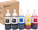 Refill Ink Bottle Kit Replacement for T6641 T6642 T6643 T6644 Inkjet Printer Cartridge Compatible with Expression Ecotank ET-2550 ET-4500 ET-4550 L100 L100 L120 L200 L210 L300 L350(2BK,C, M, Y)