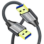 Yeung Qee USB 3.0 A to A Male Cable 15 ft,Super Speed USB to USB Cable Type A Male to Male Cable USB 3.0 Double End USB Cord for Hard Disk, Cameras,Laptop Cooler, DVD Player and More (15FT/5M)