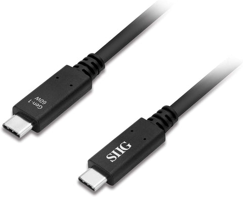 SIIG Gen 1 USB 3.1 Type C to Type C Cable, 4K 60Hz Up to 5Gbs Transfer Rate, 60W Fast Charging PD for MacBook Pro, Samsung Galaxy S8 Plus S9, Google Pixel 2 XL - 3.3ft