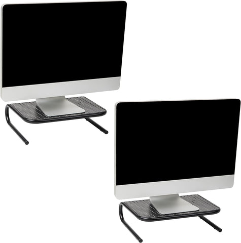 Mind Reader 2METMONST-BLK Metal Monitor Stand, Monitor Riser for Computer, Laptop, Desk, iMac, 2-Pack, Black