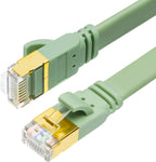 Yauhody CAT 8 Ethernet Cable, 82ft High Speed 40Gbps 2000MHz Flat CAT8 Patch Cord, Morandi Color, Gigabit Network LAN Cable with Gold Plated RJ45 Connector for Gaming, Router, PC (Morandi Green 82ft)