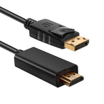 NICEKEY DisplayPort to HDMI 6 feet(1.8Meters) Cable, 1080P Uni-Directional Male to Male DP to HDMI Cord for PCs to HDTV, Monitor, Projector. (3-Pack)