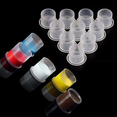 Ink Caps Cups - MIUXIA 300pcs Ink Cups with Base Medium Ink Cups Pigment Caps Cups…