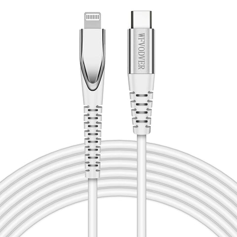 WFVODVER USB-C to Lightning Cable MFI Certified Fast Type C Charging Cable Compatible with iPhone 11/11Pro/11 Pro Max/X/XS/XR/XS MAX [White] (6FT/2M)