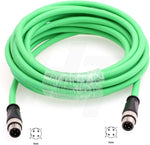 HangTon Shielded Flexible Ethernet Camera M12 4 Pin D Code Male to M12 4 Pin D Code Male Cable for Industrial Application Network (1, 2m)