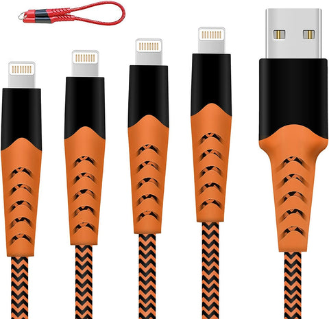 iPhone Charger, Lightning Cable MFi Certified iPhone Charger Cable 5Pack 0.6ft 2x3ft 2x6ft iPhone Charging Cable for iPhone 13 12 11 Xs Max XR X 8 8Plus 7 7Plus 6S 6S Plus SE iPad Nan More(Orange)