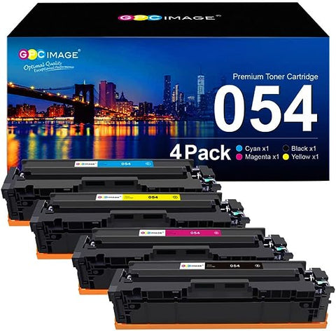 GPC Image Compatible Toner Cartridge Replacement for Canon 054 CRG-054 054H to use with Color ImageClass MF644Cdw LBP622Cdw MF642Cdw MF640C LBP620 Toner Printer (1 Black, 1 Cyan, 1 Magenta, 1 Yellow)