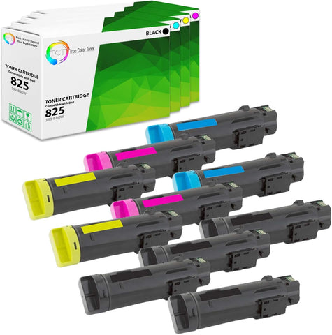 TCT Premium Compatible Toner Cartridge Replacement for Dell H625CDW H825CDW S2825CDN Printers (Black 593-BBOW, Cyan 593-BBOX, Magenta 593-BBOY, Yellow 825Y 593-BBOZ) - 10 Pack