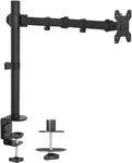VIVO Single Monitor Arm Desk Mount, Holds Screens up to 32 inch Regular and 38 inch Ultrawide, Fully Adjustable Stand with C-Clamp and Grommet Base, VESA 75x75mm or 100x100mm, Black, STAND-V001