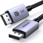 UGREEN DisplayPort 2.1 Cable 6.6FT, VESA Certified DP 2.0 Cable DP to DP Cable Support 16K@60Hz, 8K@60Hz, 4K@240Hz 80Gbps HDR, HDCP, DisplayPort 2.1 Cord Compatible FreeSync G-Sync Gaming Monitor