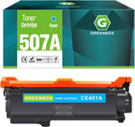 GREENBOX Compatible Toner Cartridge Replacement for HP 507X 507A CE401X CE401A for HP Enterprise M551n M551dn M551xh M570dw M570dn M575c M575dn Printer (1 Cyan)