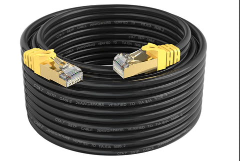 LDKCOK Cat 7 Internet Cable 15ft, Cat7 Outdoor Ethernet Cable 15 ft, 26AWG Heavy-Duty Cat7 Networking Cord Patch Cable RJ45 Transmission Speed 10Gbps,Transmission Bandwidth 600Mhz LAN Wire