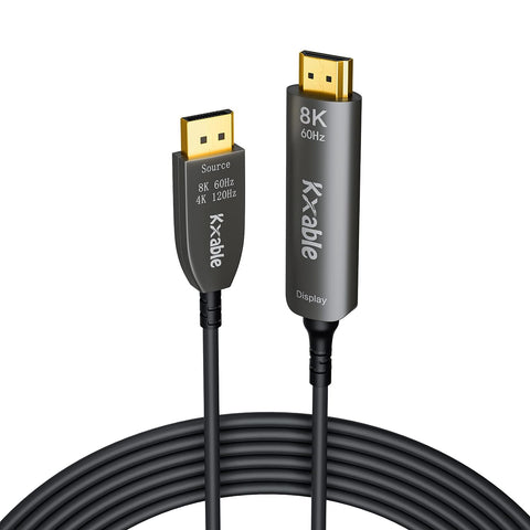 8K DisplayPort to HDMI Cable 25 Feet, DP 1.4 to HDMI 2.1 Video Cord (8K@60Hz,4K@120Hz), Uni-Directional Braided Monitor Cord, Support Dynamic HDR, HDCP 2.3, DSC 1.2, for RTX 3090, RX 6900, PC, AMD