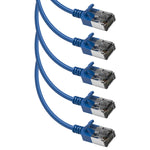 Beszin [50 Micron Gold Plated 1Ft Cat.8 U/FTP Slim Shielded Ethernet Network Cable Blue 30AWG- 5 Pack