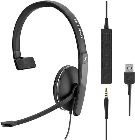 Sennheiser SC 135 USB (508316) - Single-Sided (Monaural) Headset for Business Professionals | with HD Stereo Sound, Noise-Canceling Microphone, & USB Connector (Black)