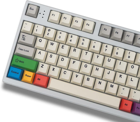 PBT Grey White Keycaps Set Cherry Profile 141 Keys Custom Dye-Sub Keyboard Keycaps for 60% 65% 70% 100% Cherry Gateron MX Switches Mechanical Keyboards