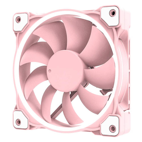 ID-COOLING ZF-12025 Pastel 120mm Case Fan White LED PWM Fan for PC Case/CPU Cooler (Piglet Pink)