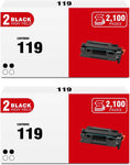 119 Black Toner Cartridge Replacement for Canon 119 CRG-119 3479B001 Toner Cartridge for imageCLASS MF5850dn MF5880dn MF5950dw MF5960dn MF6160dw MF414dw MF416dw MF419dw LBP253dw Printer, (2 Black)