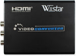 Wiistar HDMI to AV RCA Composite & S-Video Video R/L Audio Converter Mini Video Converter Support 720P/1080P for DVD PS2 PS3 Xbox HDTV