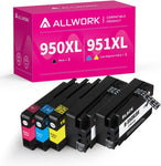 ALLWORK New Chip 950XL 951XL Compatible Ink Cartridges Replacement for HP 950XL 951XL High Yield Ink Works with HP Officejet Pro 8100 8600 Plus 8610 8615 8620 8625 8630 8640 8660 251dw 276dw 5(2KCMY)