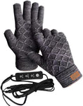 Kbinter USB 2.0 Powered Stripes Heating Pattern Knitting Wool Cute Heated Cat Paw Gloves Fingerless Hands Warmer Mittens Laptop Computer Warm Gloves for Women Men Girls Boys (Brown)