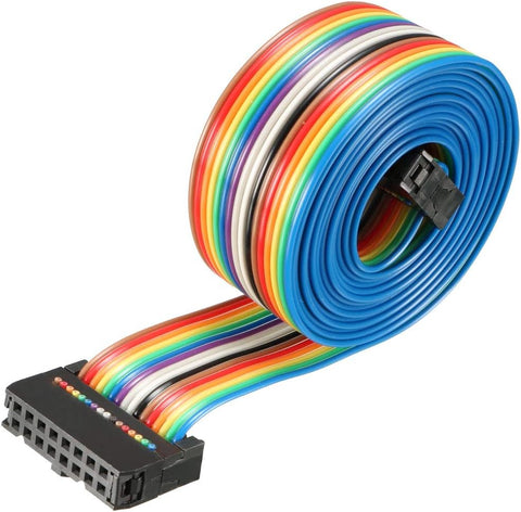 uxcell IDC Rainbow Wire Flat Ribbon Cable 16 Pins 148cm Length 2.54mm Pitch Type-C