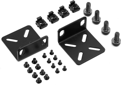 MokerLink Rack Mount Kit for 17.3 inch Wide Switches, Adjustable Hole Distance 14-29mm, 0.5-1.14inch, Compatible for Some Cisco, NETGEAR, Dell, D-Link, Linksys, HP, TRENDnet, Buffalo Tech Products