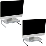 Mind Reader 2METMONST-SIL Metal Monitor Stand, Monitor Riser for Computer, Laptop, Desk, iMac, 2-Pack, Silver